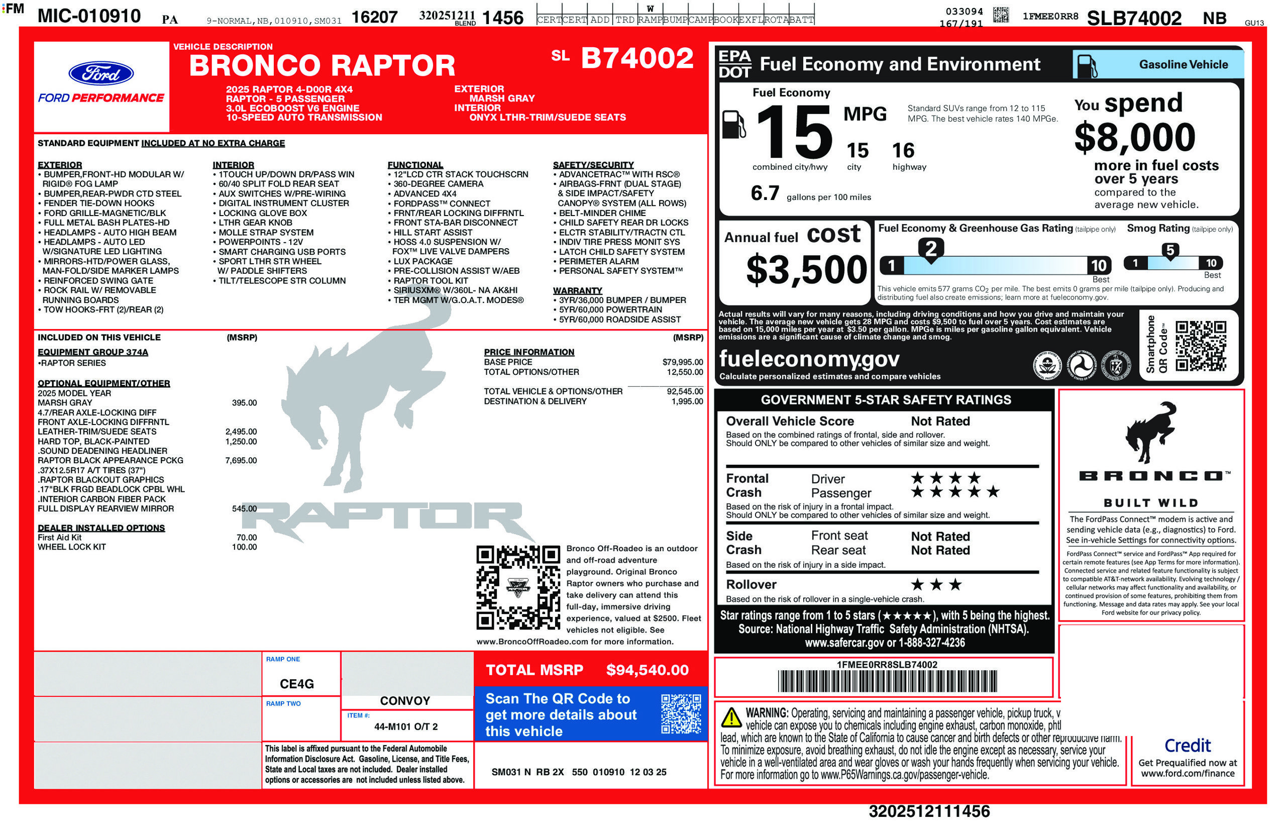 New 2025 Ford Bronco Raptor AWD/4WD image 6