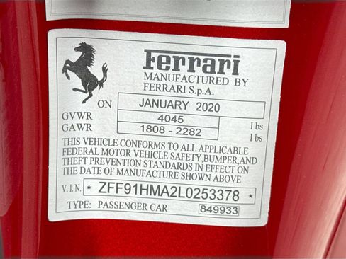Certified 2020 Ferrari 488 Pista Spider RWD image 27
