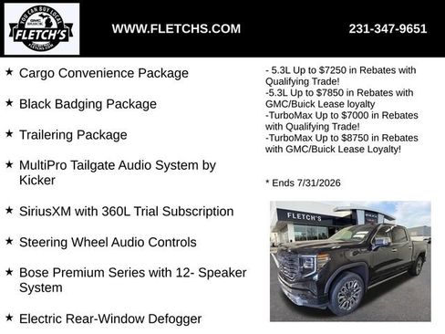 New 2026 GMC Sierra 1500 Denali Ultimate w/ LPO, Black Badging Package AWD/4WD image 3
