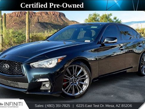 Used 2023 INFINITI Q50 Red Sport 400 w/ Black Opal Edition image 1