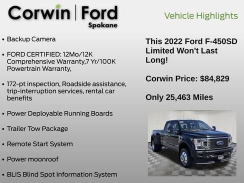 Certified 2022 Ford F450 Limited w/ FX4 Off-Road Package AWD/4WD image 6