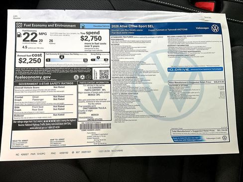 New 2026 Volkswagen Atlas Cross Sport SEL image 37