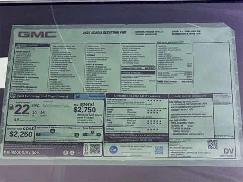 New 2026 GMC Acadia Elevation image 20