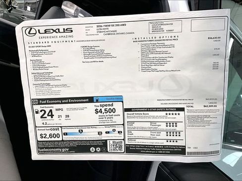 New 2026 Lexus RX 350 F Sport AWD/4WD image 14