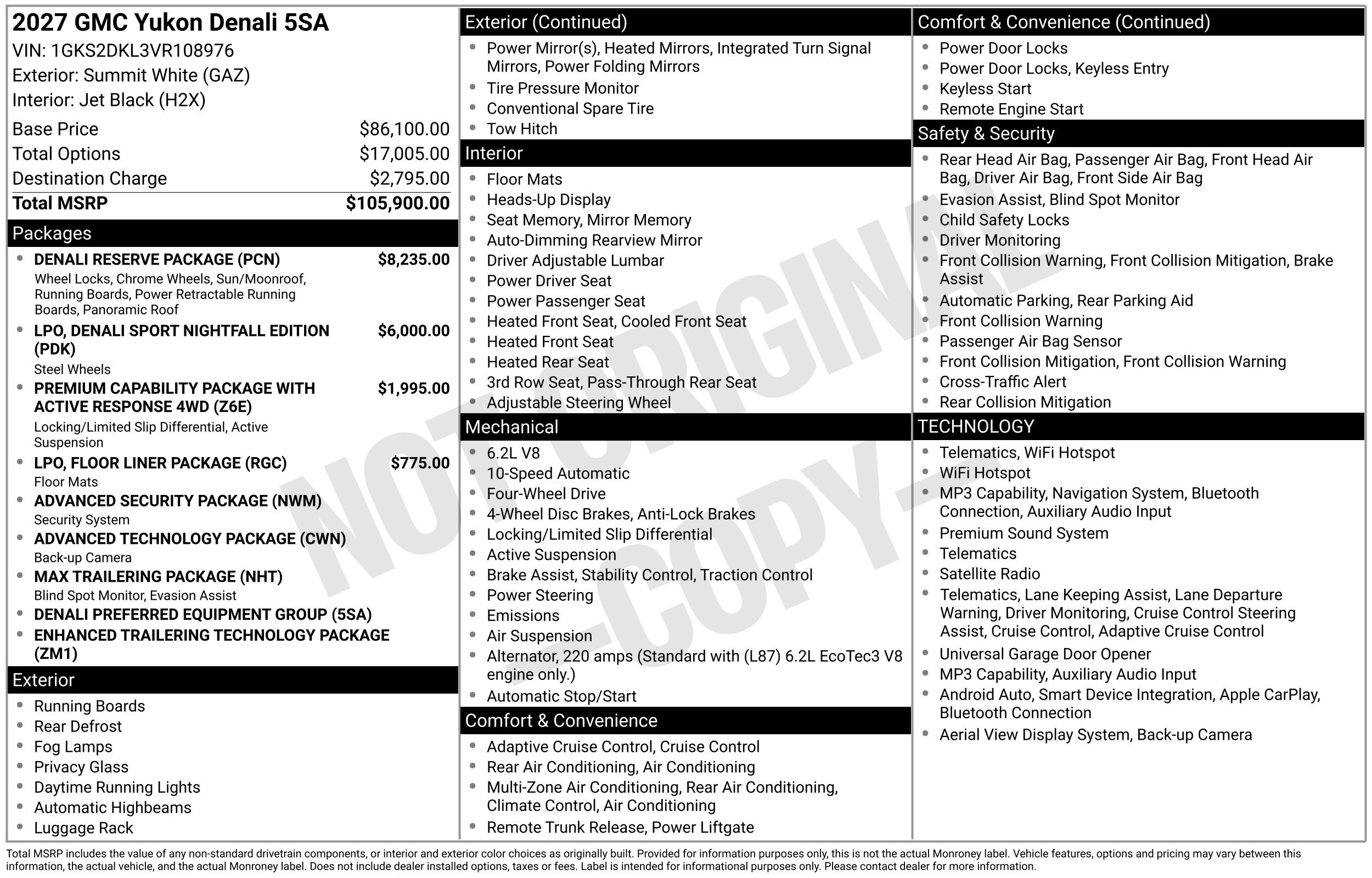 New 2027 GMC Yukon Denali w/ Denali Reserve Package AWD/4WD image 46