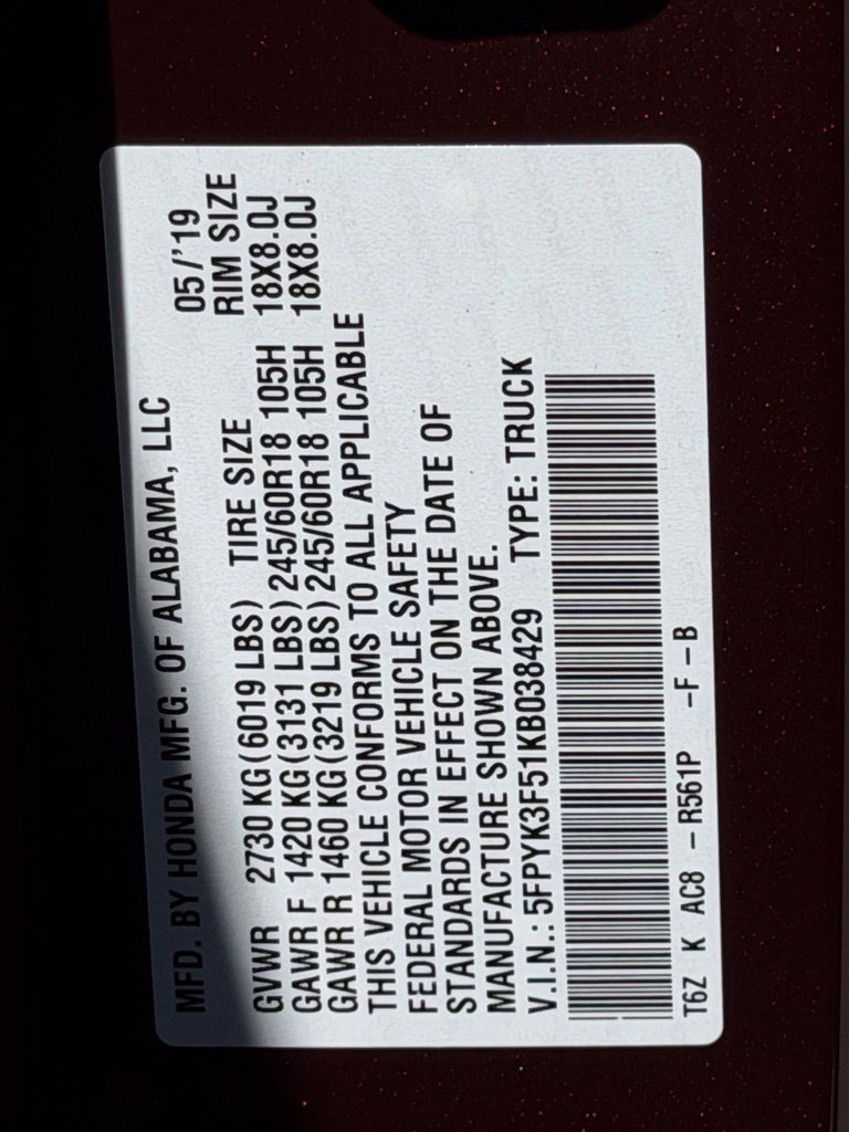 Used 2019 Honda Ridgeline RTL image 37