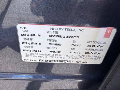 Used 2017 Tesla Model X 75D AWD/4WD image 7