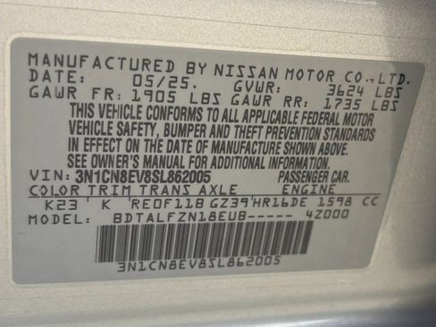 Used 2025 Nissan Versa SV FWD image 22
