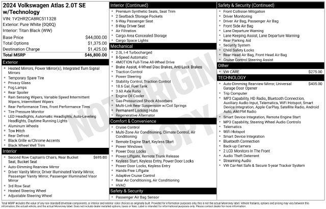 Used 2024 Volkswagen Atlas SE AWD/4WD image 8