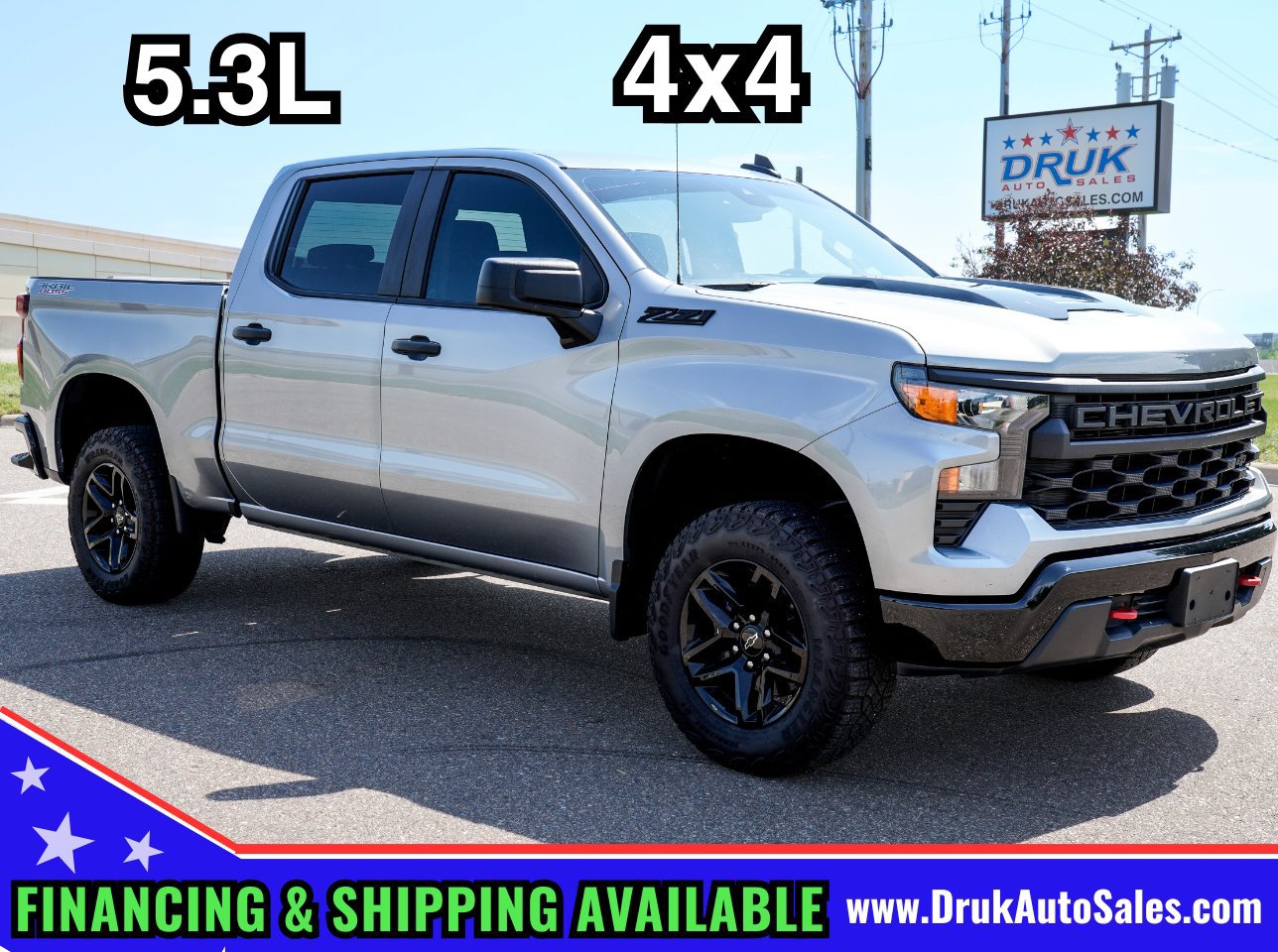 Used 2024 Chevrolet Silverado 1500 Custom Trail Boss w/ LPO, Dark Essentials Package AWD/4WD image 1