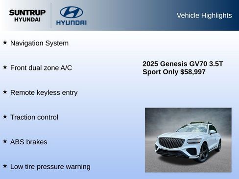 Used 2025 Genesis GV70 3.5T Sport w/ Sport Advanced Package image 8