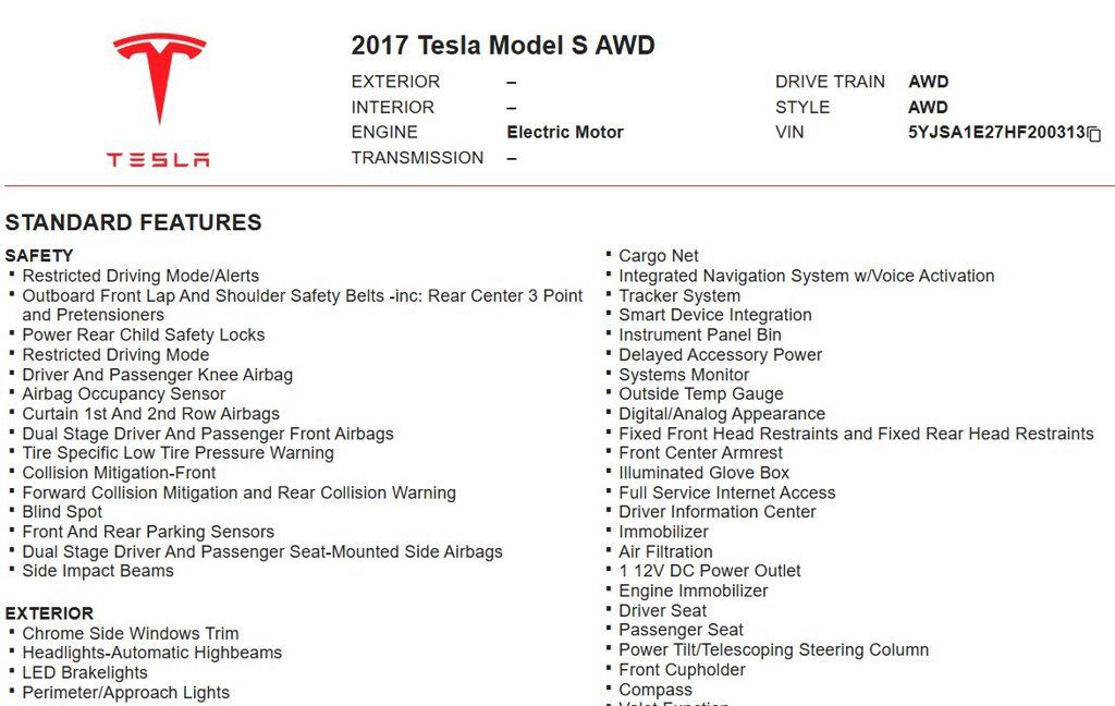 Used 2017 Tesla Model S 75D AWD/4WD image 17