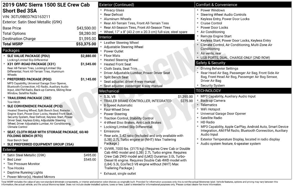 Used 2019 GMC Sierra 1500 SLE w/ SLE Value Package AWD/4WD image 6