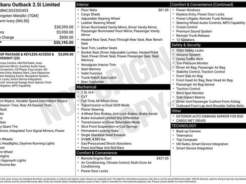 Used 2016 Subaru Outback 2.5i Limited image 9
