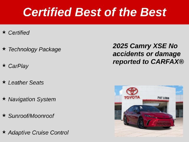Certified 2025 Toyota Camry XSE FWD image 38