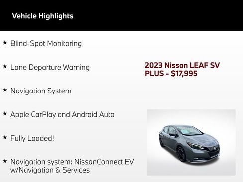 Used 2023 Nissan Leaf SV Plus FWD image 56