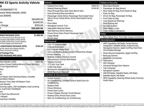 Used 2021 BMW X3 xDrive30i w/ Convenience Package AWD/4WD image 1