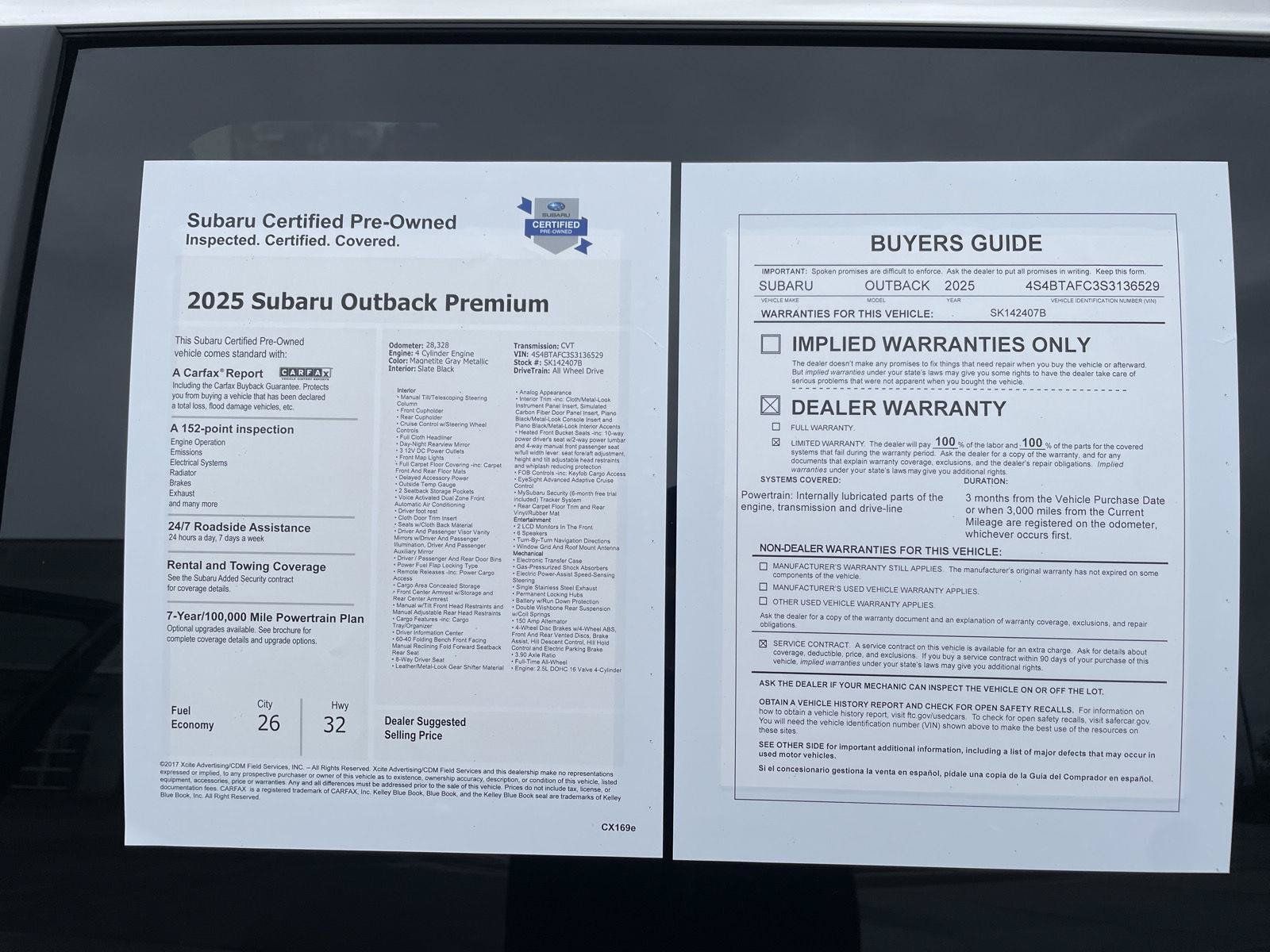 Used 2025 Subaru Outback Premium w/ Popular Package #1A AWD/4WD image 32