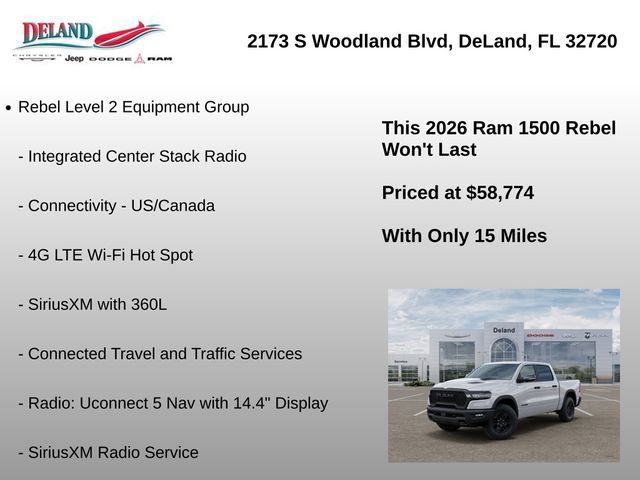 New 2026 RAM 1500 Rebel w/ Rebel Level 2 Equipment Group AWD/4WD image 41