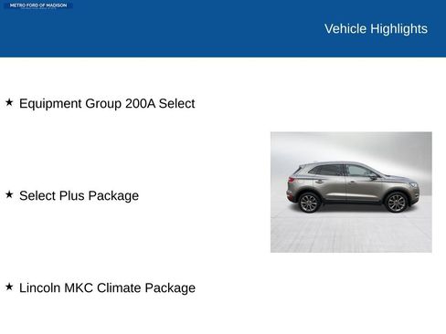 Used 2017 Lincoln MKC Select w/ Select Plus Package image 2