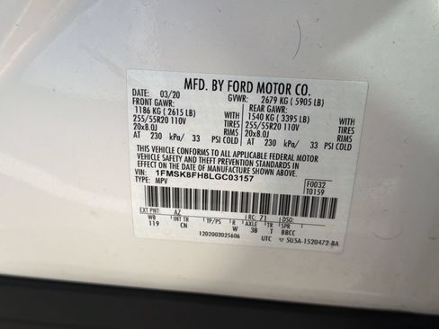 Used 2020 Ford Explorer Limited AWD/4WD image 6
