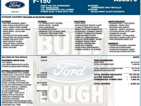 Used 2025 Ford F150 XLT w/ Equipment Group 302A MID AWD/4WD image 2