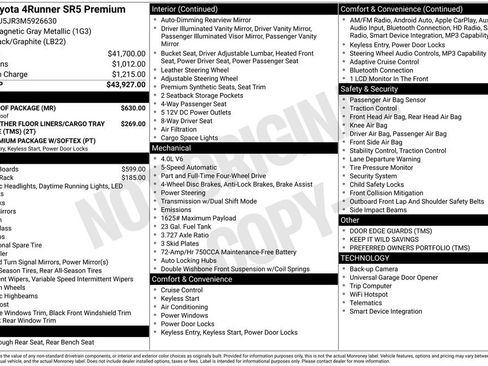 Used 2021 Toyota 4Runner SR5 Premium w/ Moonroof Package AWD/4WD image 9