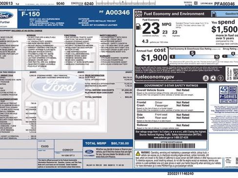 Certified 2023 Ford F150 Platinum w/ Equipment Group 701A High image 3