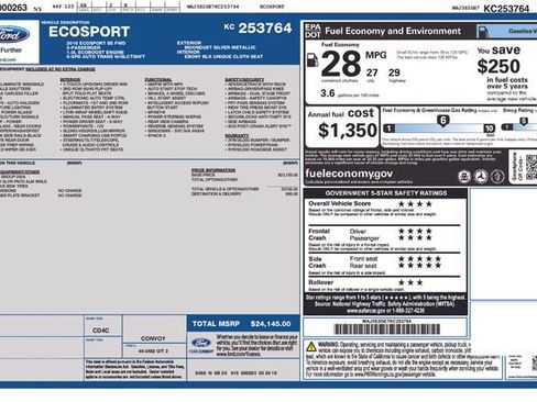 Used 2019 Ford EcoSport SE FWD image 7