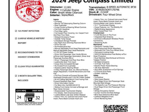 Used 2024 Jeep Compass Limited w/ Elite Group AWD/4WD image 3