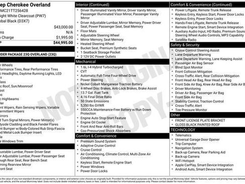 New 2026 Jeep Cherokee Overland AWD/4WD image 30