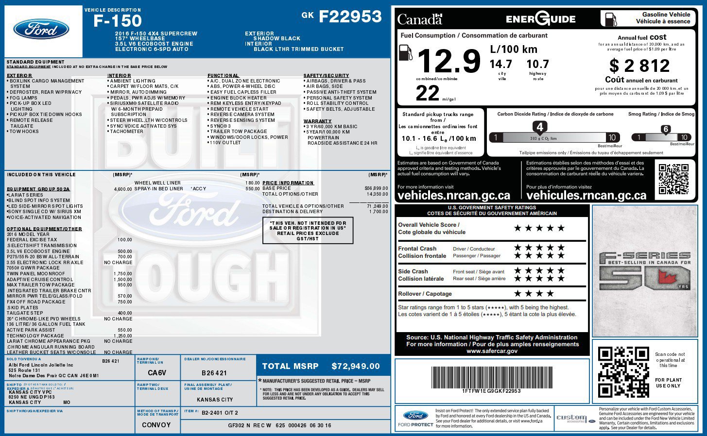 Used 2016 Ford F150 Lariat w/ Equipment Group 502A Luxury AWD/4WD image 38