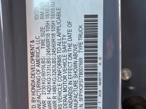 Certified 2026 Honda Ridgeline RTL image 7