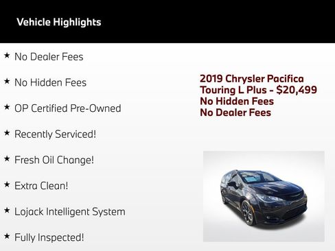 Used 2019 Chrysler Pacifica Touring-L Plus w/ Advanced Safetytec Group FWD image 2