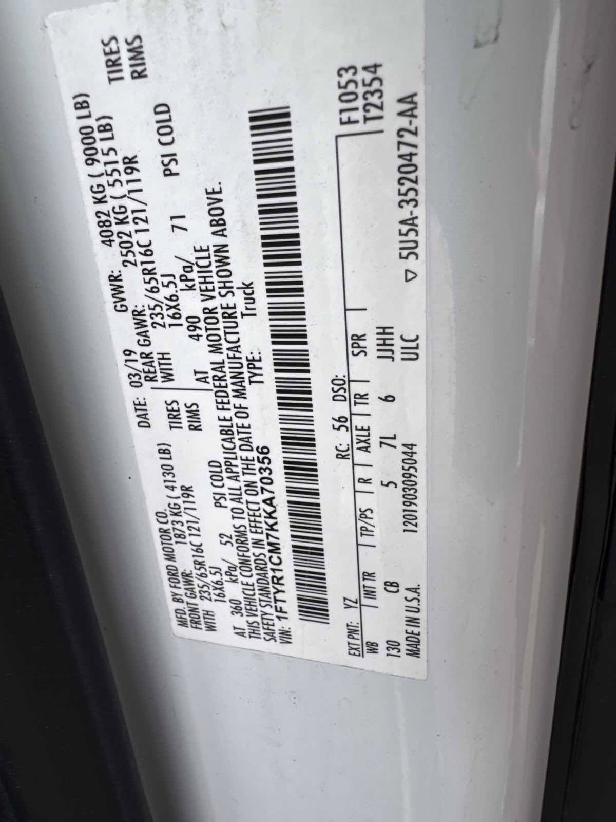 Used 2019 Ford Transit 250 130 Medium Roof RWD image 13