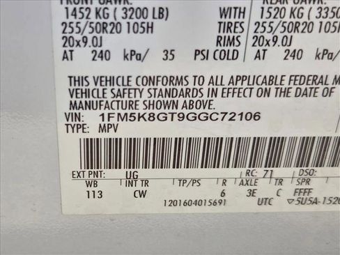 Used 2016 Ford Explorer Sport w/ Equipment Group 401A image 15