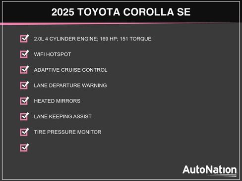 Certified 2025 Toyota Corolla SE w/ SE Premium Package FWD image 3