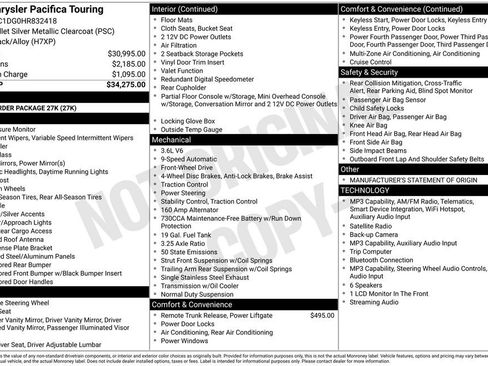 Used 2017 Chrysler Pacifica Touring FWD image 1