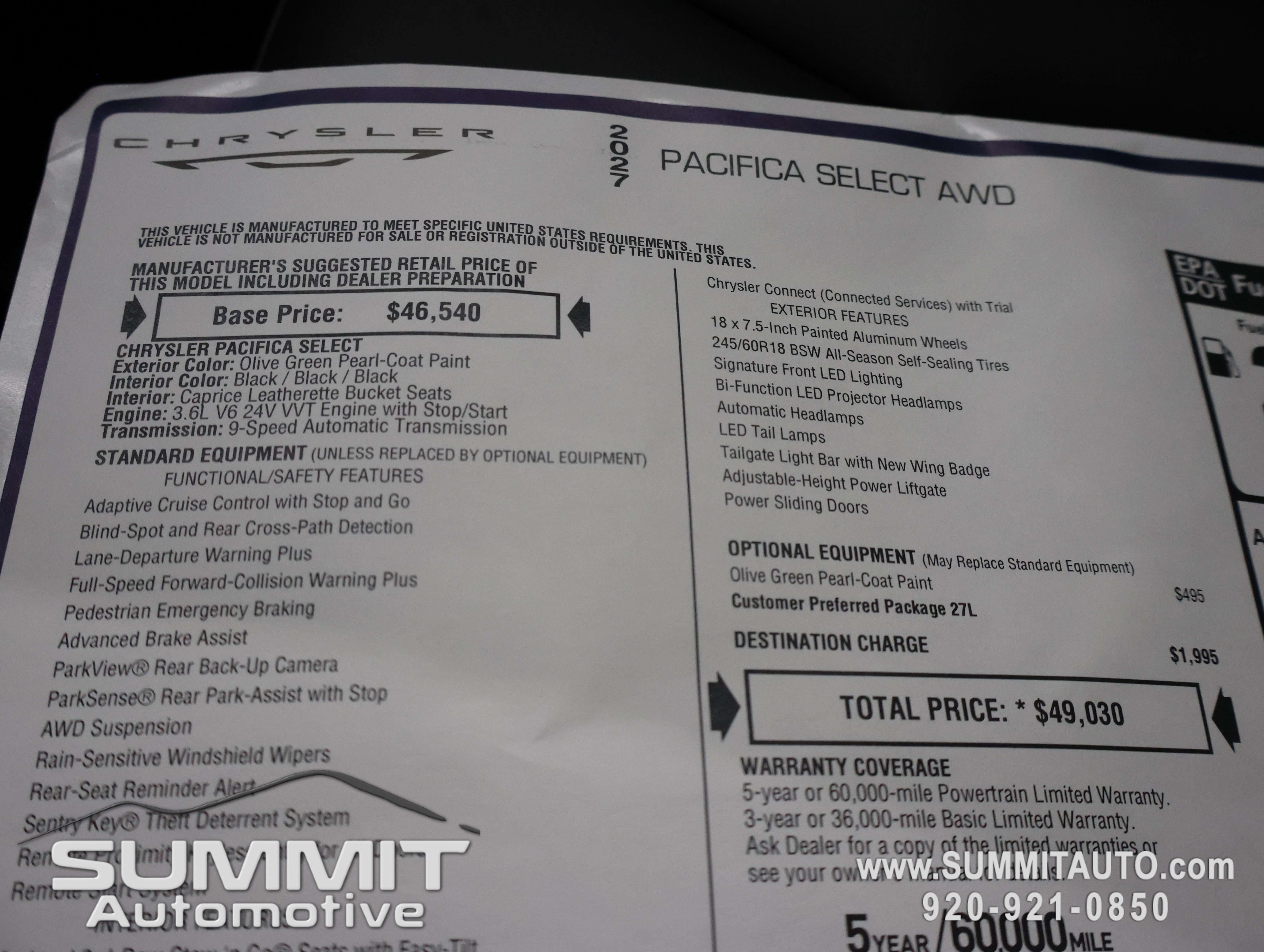 New 2027 Chrysler Pacifica Select AWD/4WD image 39
