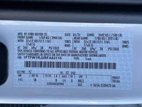 Used 2024 Ford F150 Raptor w/ Equipment Group 803A Raptor R image 12