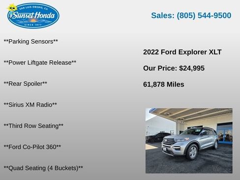 Used 2022 Ford Explorer XLT w/ Equipment Group 202A RWD image 7