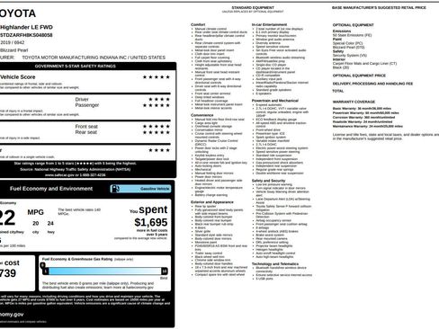 Used 2019 Toyota Highlander LE image 20