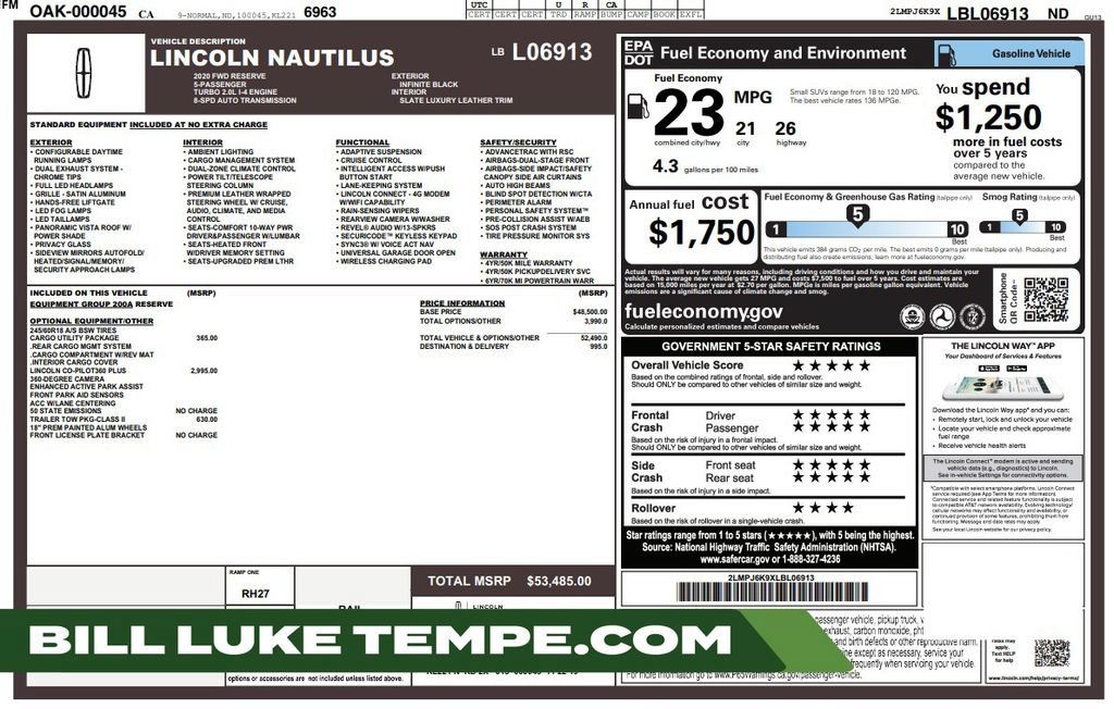 Used 2020 Lincoln Nautilus Reserve FWD image 1