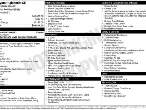 Used 2019 Toyota Highlander SE w/ Nightshade Edition image 33