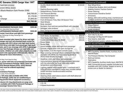 Used 2024 GMC Savana 2500 w/ Driver Convenience Package RWD image 2