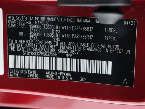 Certified 2021 Toyota Sienna XLE image 43