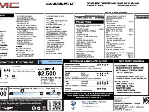 Used 2023 GMC Acadia SLT w/ Preferred Package AWD/4WD image 2