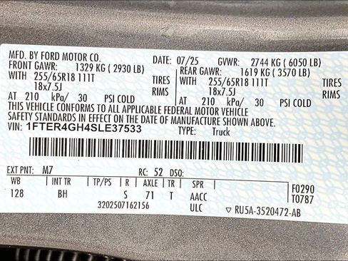 Used 2025 Ford Ranger XLT w/ Equipment Group 301A High image 33