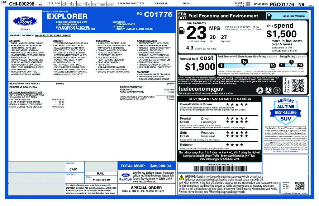 Certified 2023 Ford Explorer XLT AWD/4WD image 58
