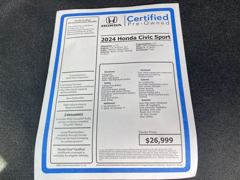 Certified 2024 Honda Civic Sport image 37